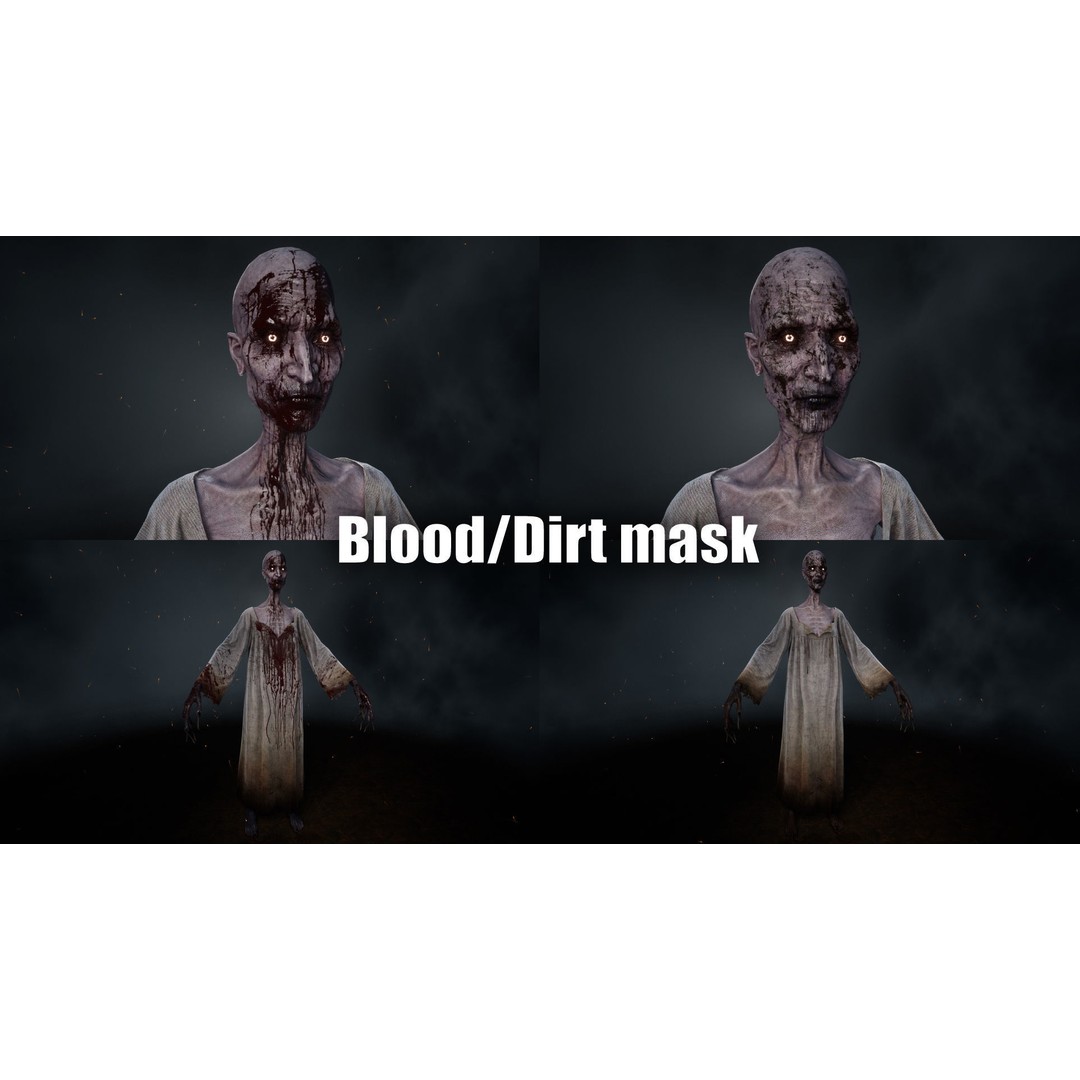 Burned Witch 3D Model – Low Poly Rigged Character for Unity and Unreal - View 10