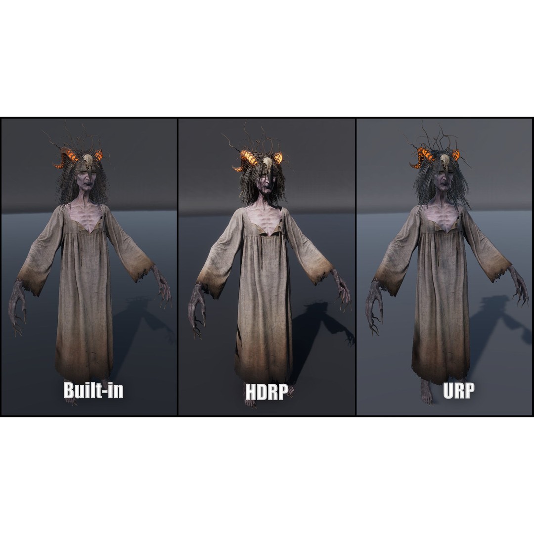 Burned Witch 3D Model – Low Poly Rigged Character for Unity and Unreal - View 15
