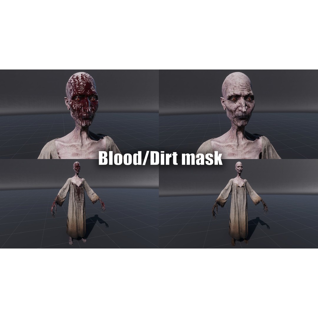Burned Witch 3D Model – Low Poly Rigged Character for Unity and Unreal - View 16