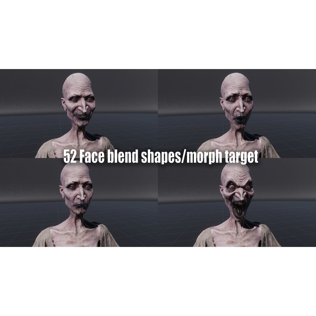 Burned Witch 3D Model – Low Poly Rigged Character for Unity and Unreal - View 18