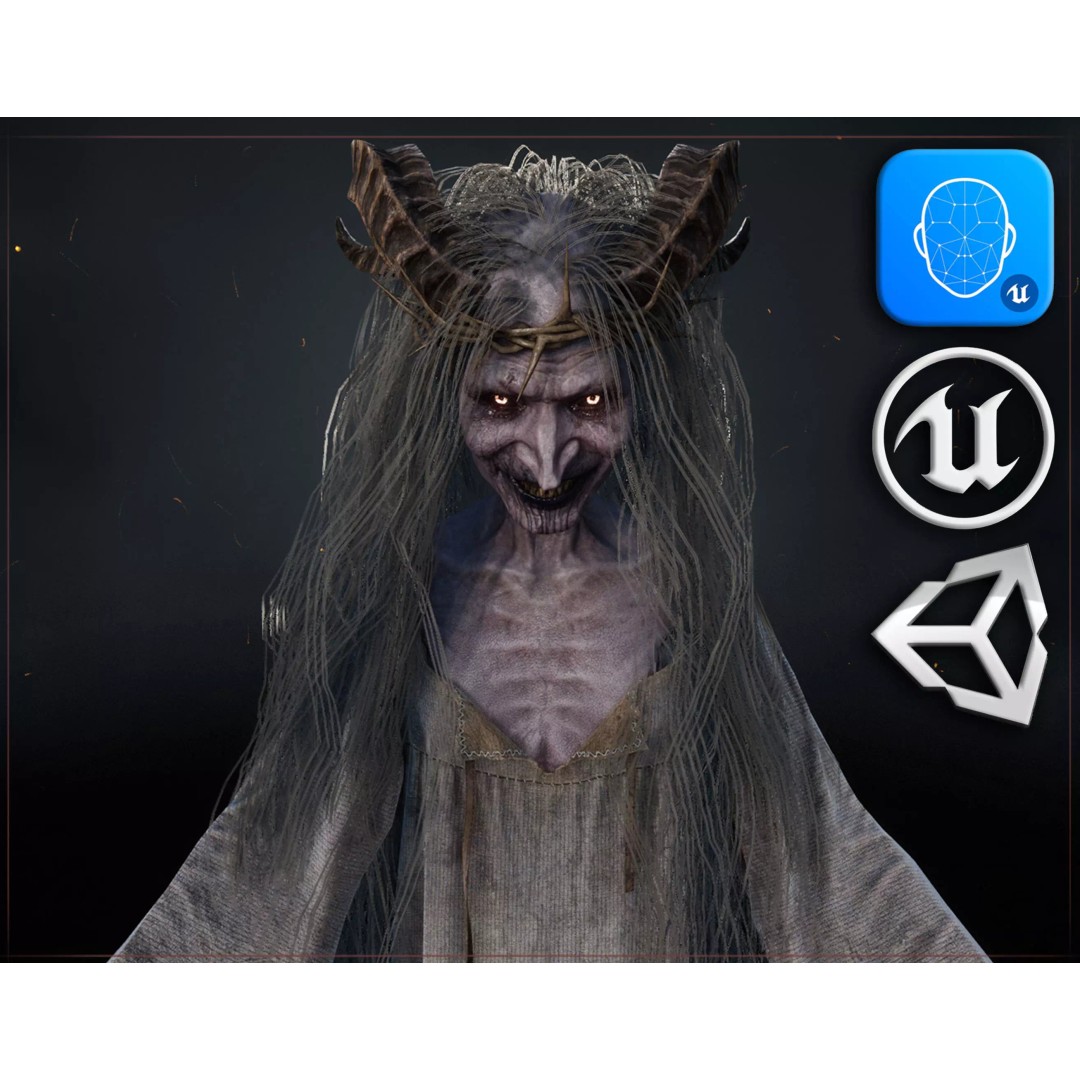 Burned Witch 3D Model – Low Poly Rigged Character for Unity and Unreal - View 2