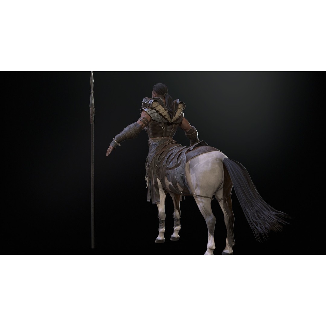 Centaur 3D Model – Low Poly Fantasy Character, Rigged, FBX - View 10