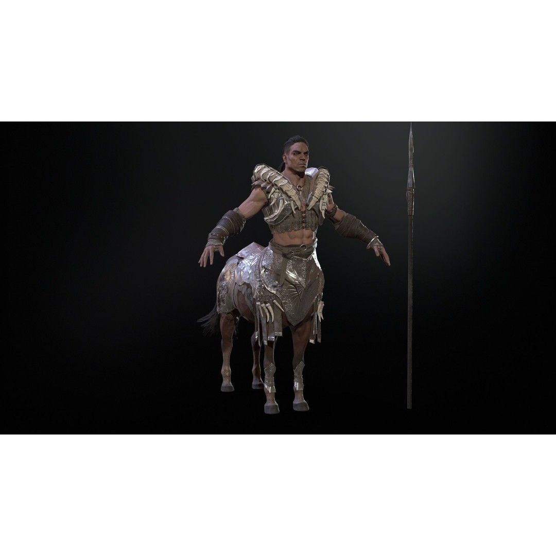 Centaur 3D Model – Low Poly Fantasy Character, Rigged, FBX - View 11