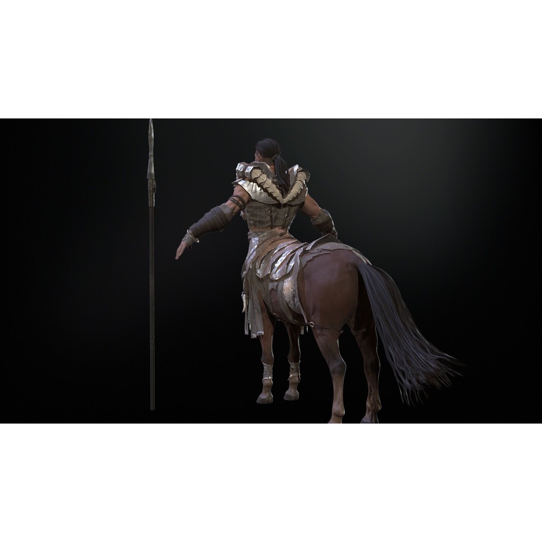 Centaur 3D Model – Low Poly Fantasy Character, Rigged, FBX - View 12