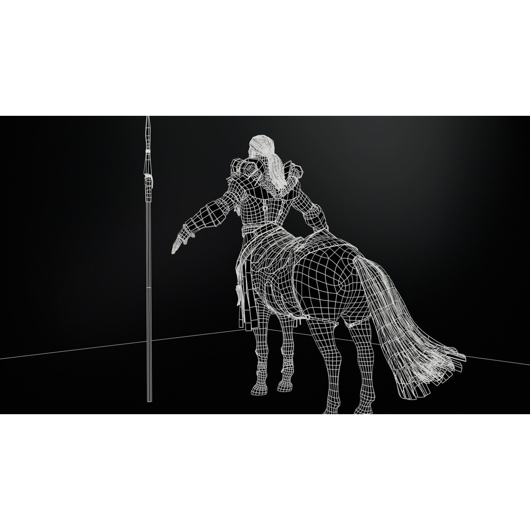Centaur 3D Model – Low Poly Fantasy Character, Rigged, FBX - View 13