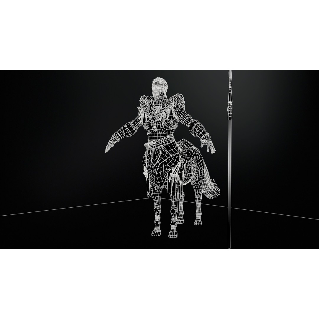 Centaur 3D Model – Low Poly Fantasy Character, Rigged, FBX - View 14