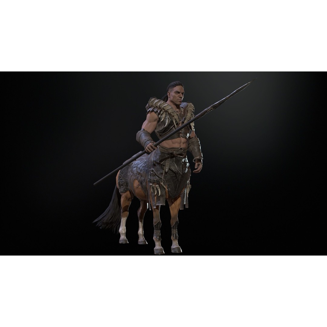Centaur 3D Model – Low Poly Fantasy Character, Rigged, FBX - View 15