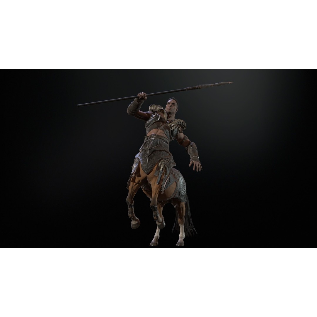 Centaur 3D Model – Low Poly Fantasy Character, Rigged, FBX - View 16