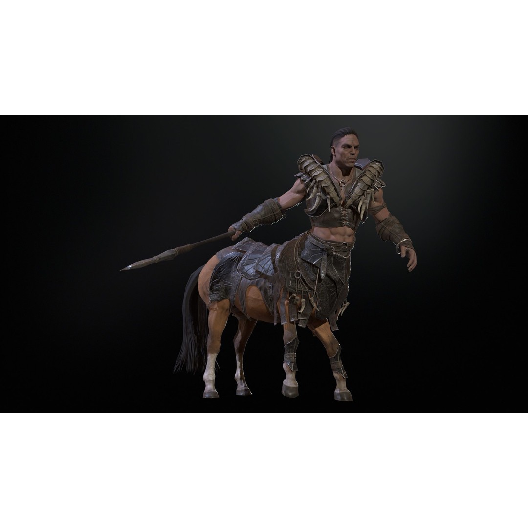Centaur 3D Model – Low Poly Fantasy Character, Rigged, FBX - View 17