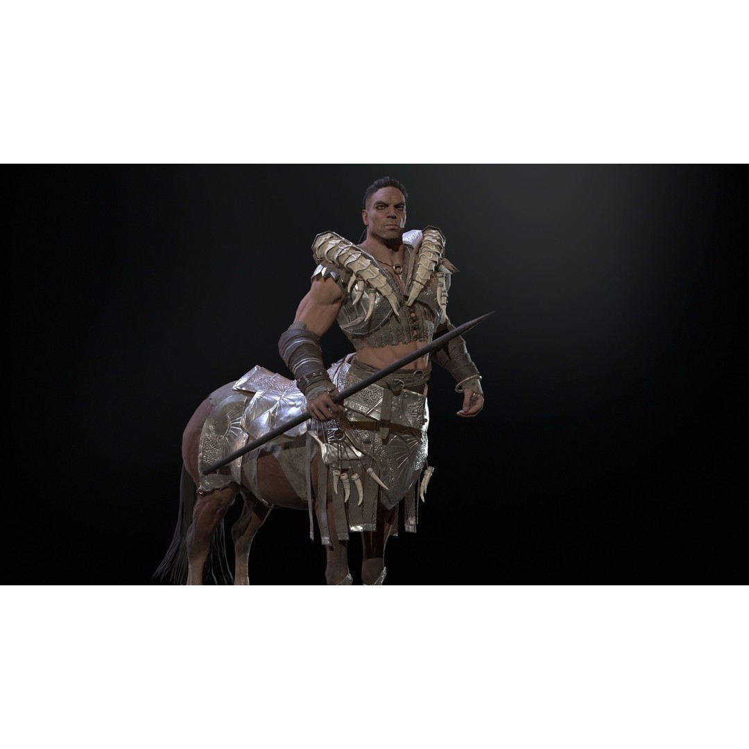 Centaur 3D Model – Low Poly Fantasy Character, Rigged, FBX - View 19