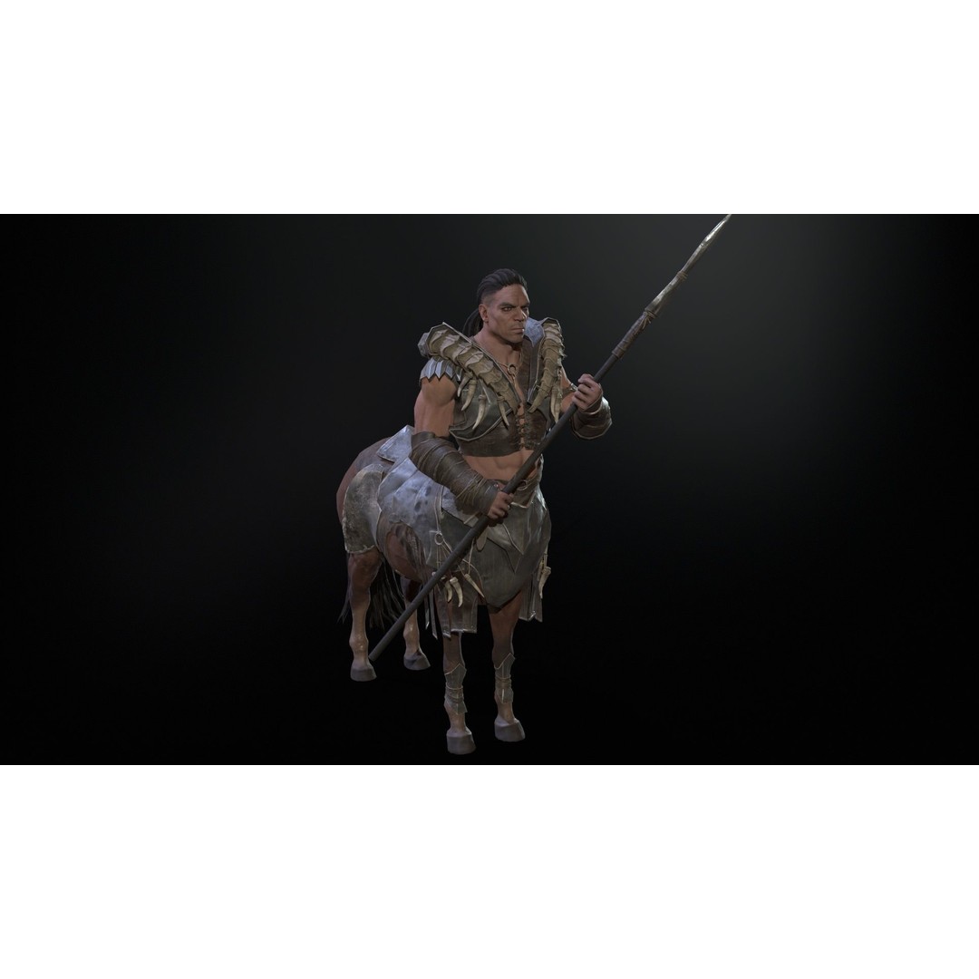 Centaur 3D Model – Low Poly Fantasy Character, Rigged, FBX - View 21