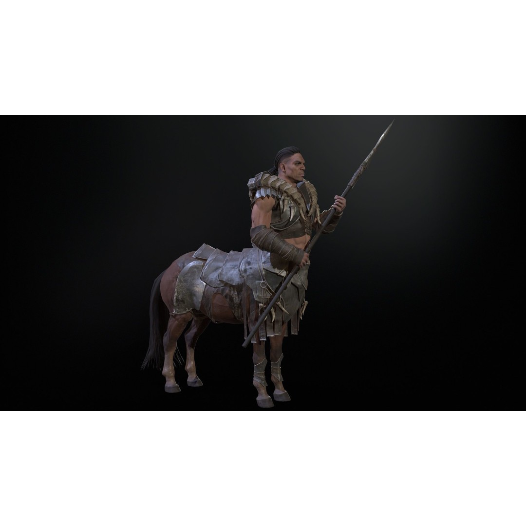 Centaur 3D Model – Low Poly Fantasy Character, Rigged, FBX - View 22