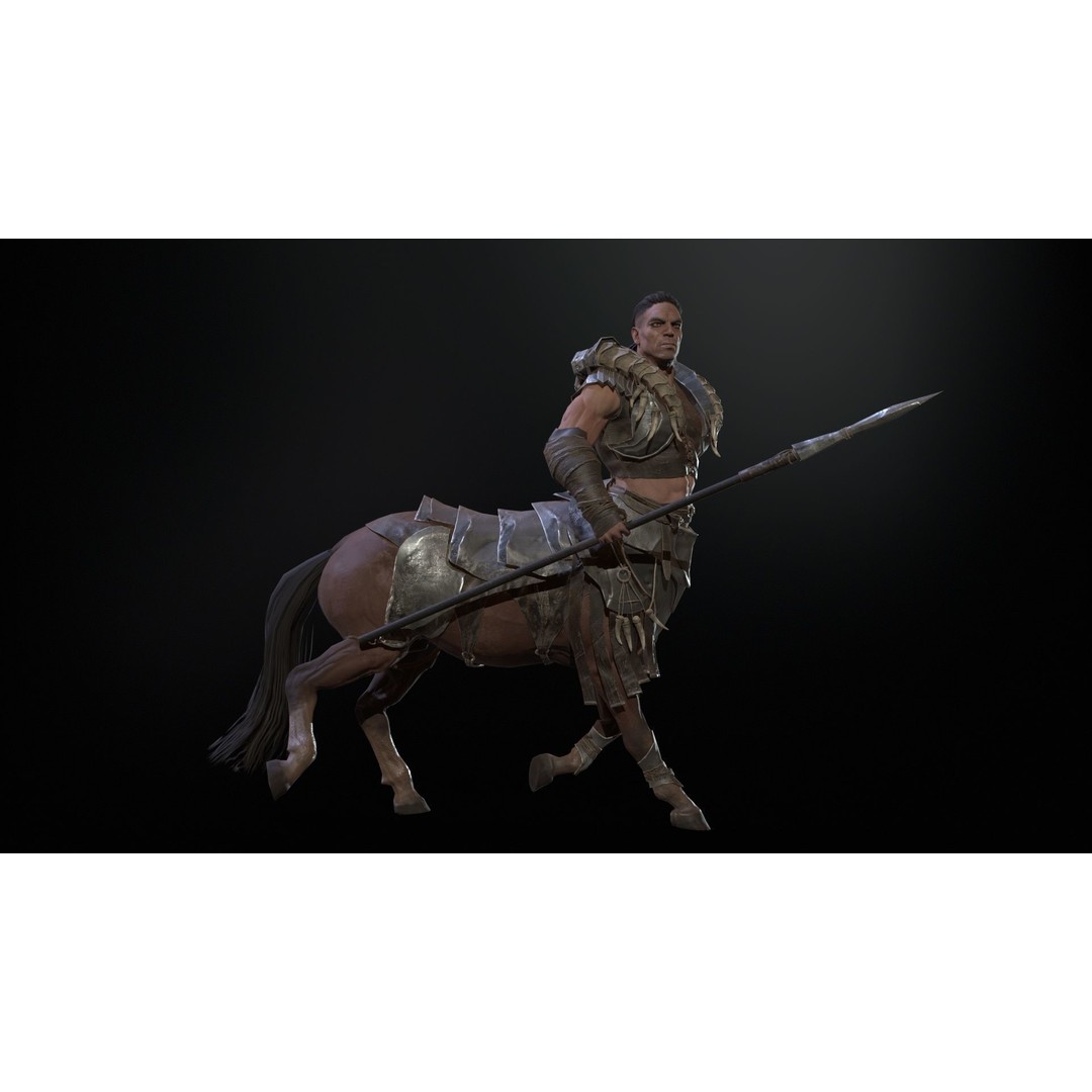 Centaur 3D Model – Low Poly Fantasy Character, Rigged, FBX - View 23