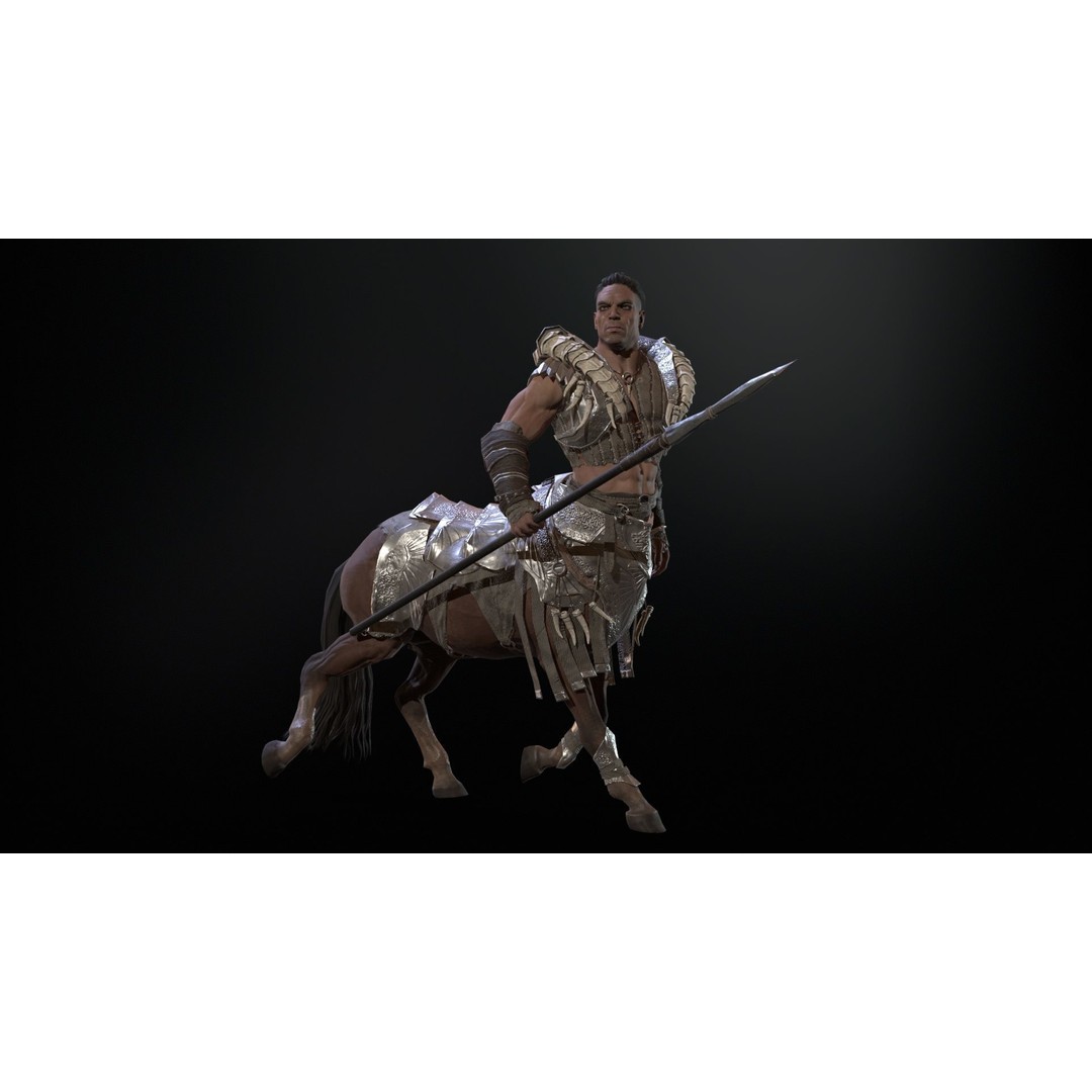 Centaur 3D Model – Low Poly Fantasy Character, Rigged, FBX - View 24