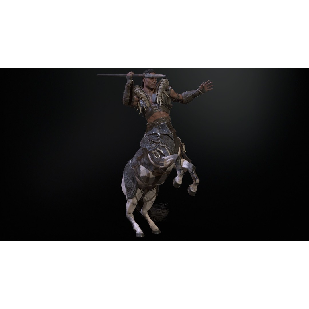 Centaur 3D Model – Low Poly Fantasy Character, Rigged, FBX - View 27