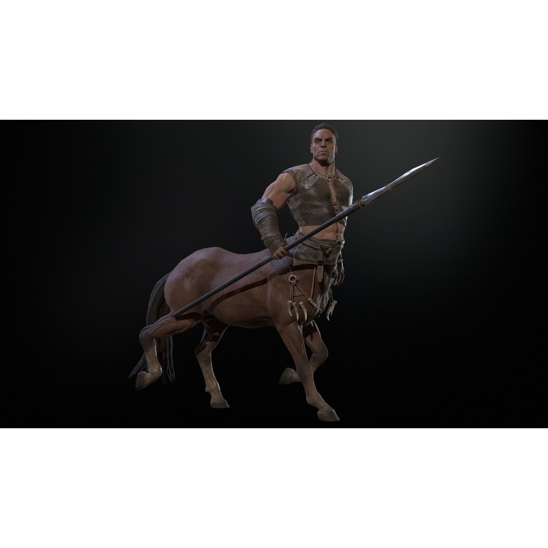 Centaur 3D Model – Low Poly Fantasy Character, Rigged, FBX - View 28