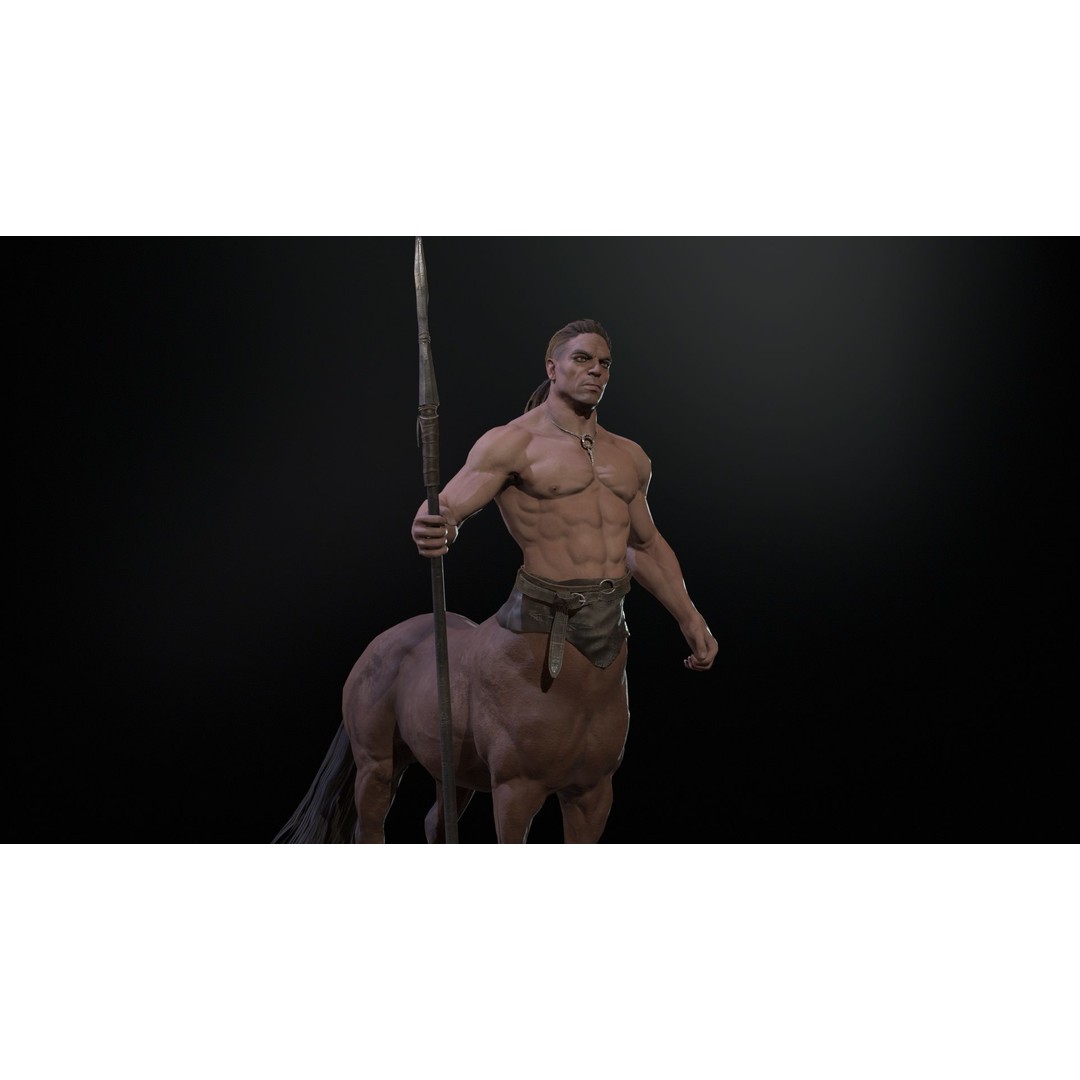Centaur 3D Model – Low Poly Fantasy Character, Rigged, FBX - View 29