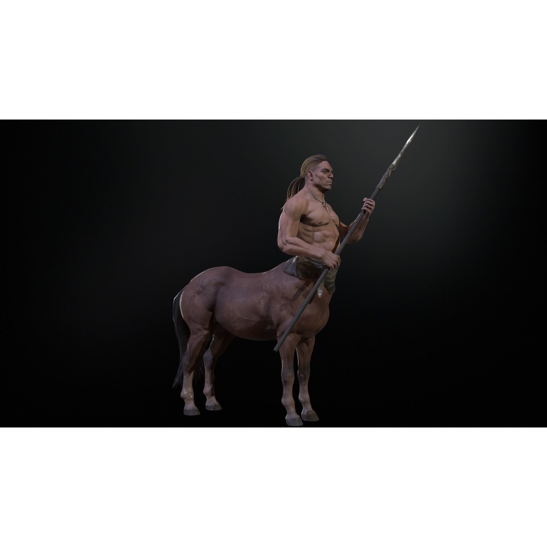 Centaur 3D Model – Low Poly Fantasy Character, Rigged, FBX - View 30