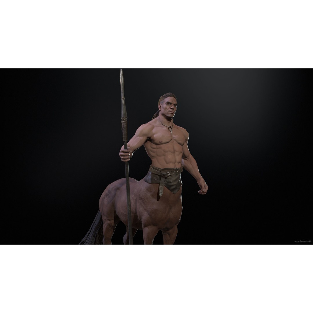 Centaur 3D Model – Low Poly Fantasy Character, Rigged, FBX - View 5