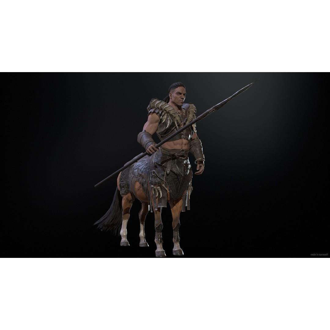 Centaur 3D Model – Low Poly Fantasy Character, Rigged, FBX - View 6