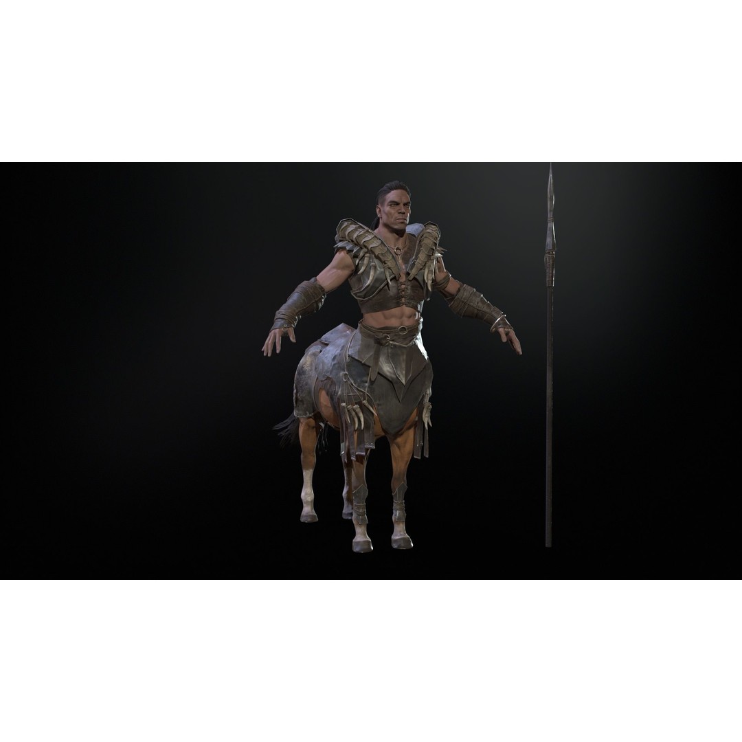 Centaur 3D Model – Low Poly Fantasy Character, Rigged, FBX - View 7