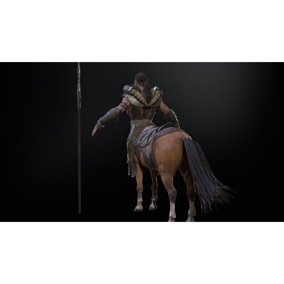 Centaur 3D Model – Low Poly Fantasy Character, Rigged, FBX - View 8