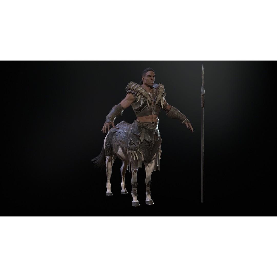 Centaur 3D Model – Low Poly Fantasy Character, Rigged, FBX - View 9