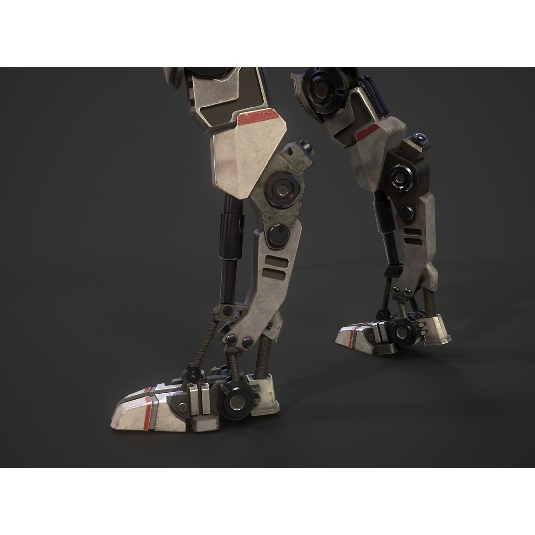 Heavy Armored Sci-Fi Robot Character 3D Model – Game Ready, Rigged, FBX - View 14