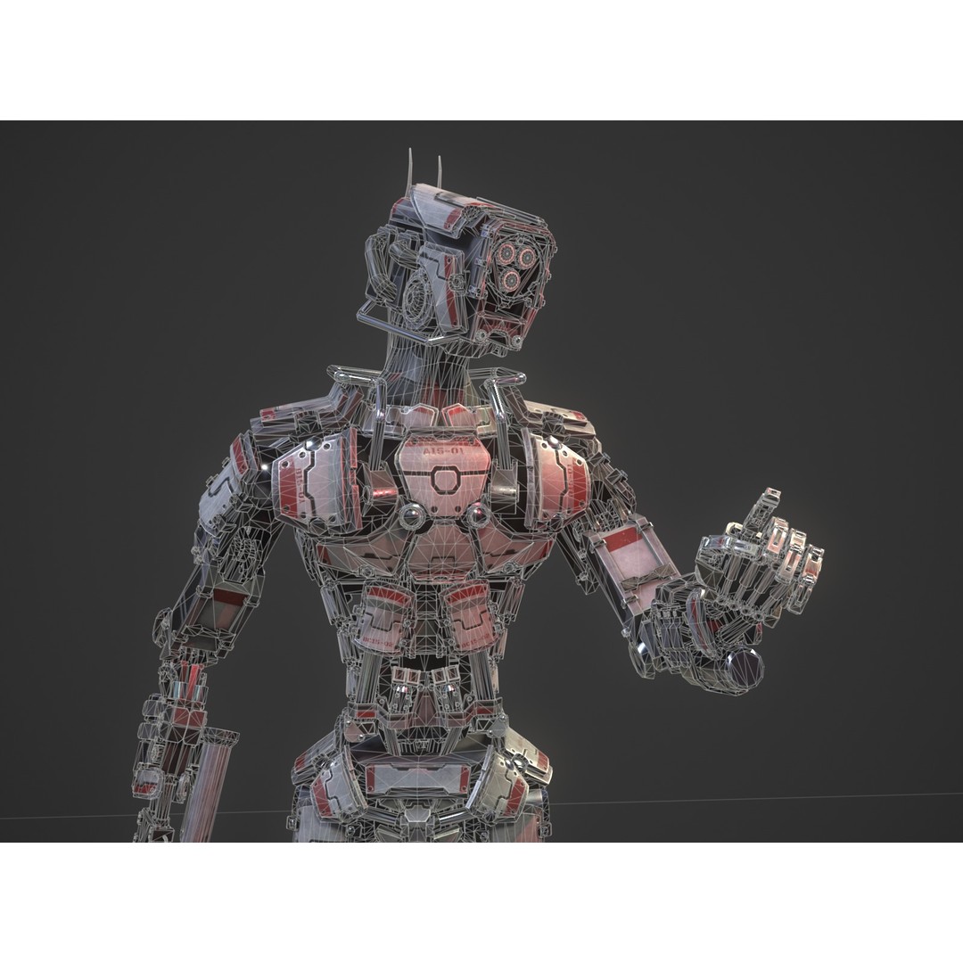 Heavy Armored Sci-Fi Robot Character 3D Model – Game Ready, Rigged, FBX - View 19