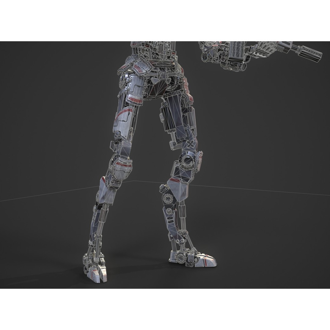 Heavy Armored Sci-Fi Robot Character 3D Model – Game Ready, Rigged, FBX - View 20