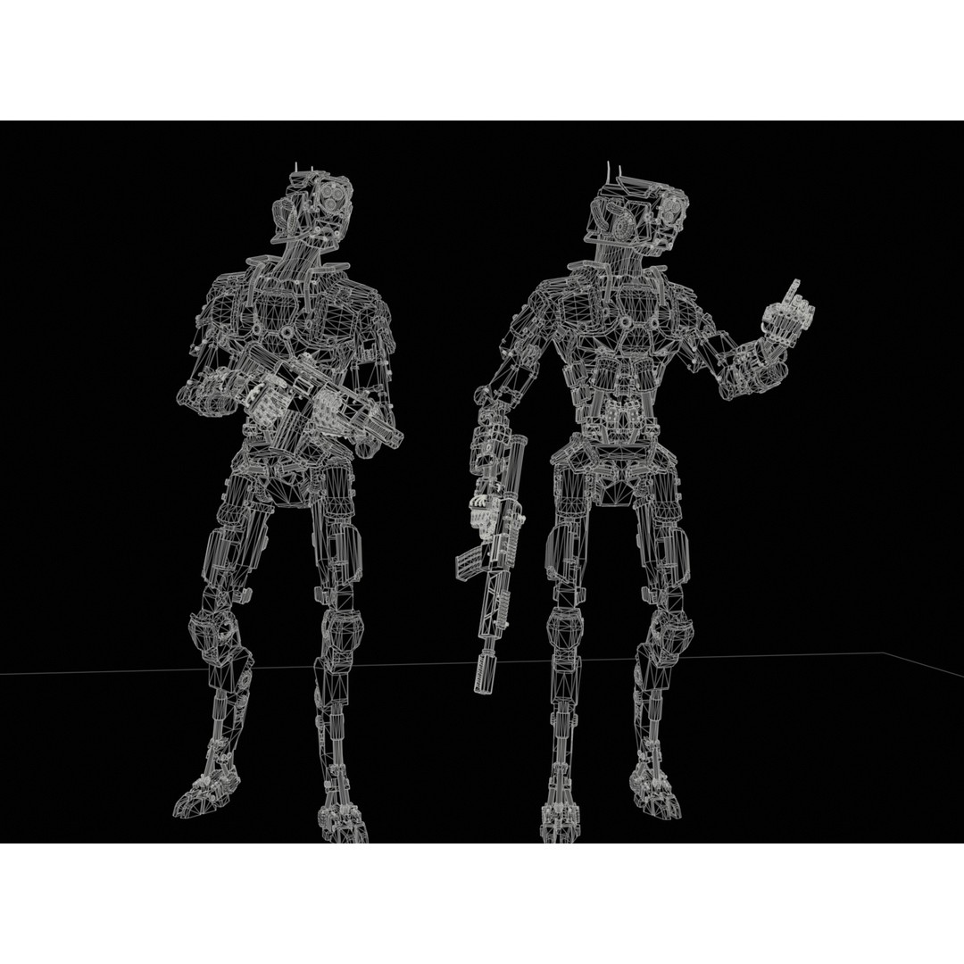 Heavy Armored Sci-Fi Robot Character 3D Model – Game Ready, Rigged, FBX - View 22