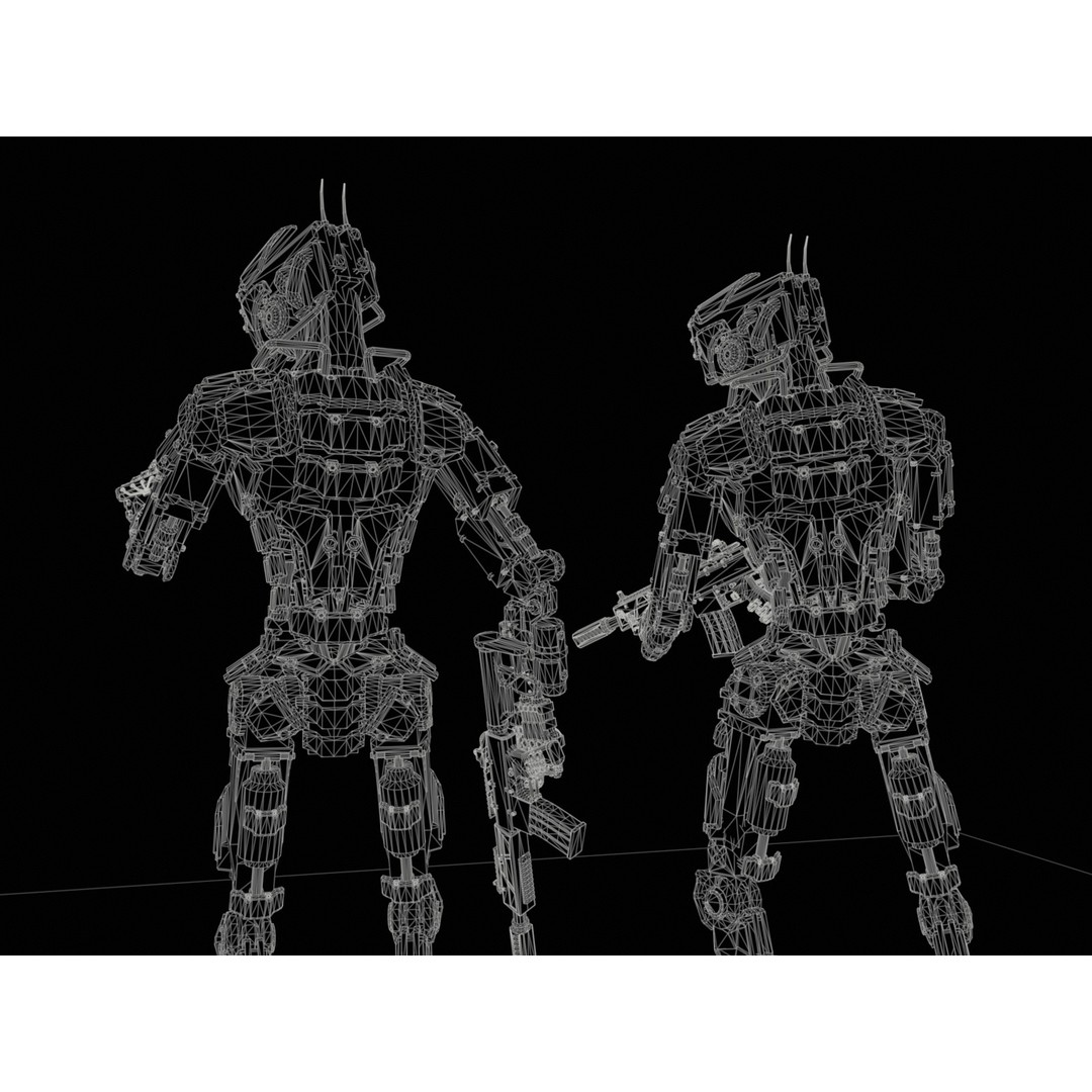 Heavy Armored Sci-Fi Robot Character 3D Model – Game Ready, Rigged, FBX - View 24