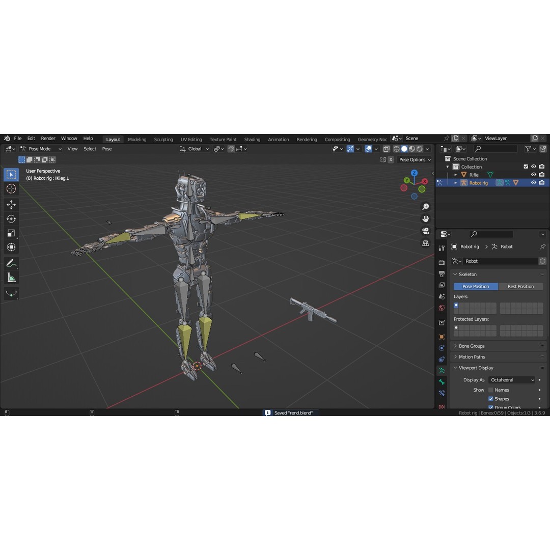 Heavy Armored Sci-Fi Robot Character 3D Model – Game Ready, Rigged, FBX - View 33