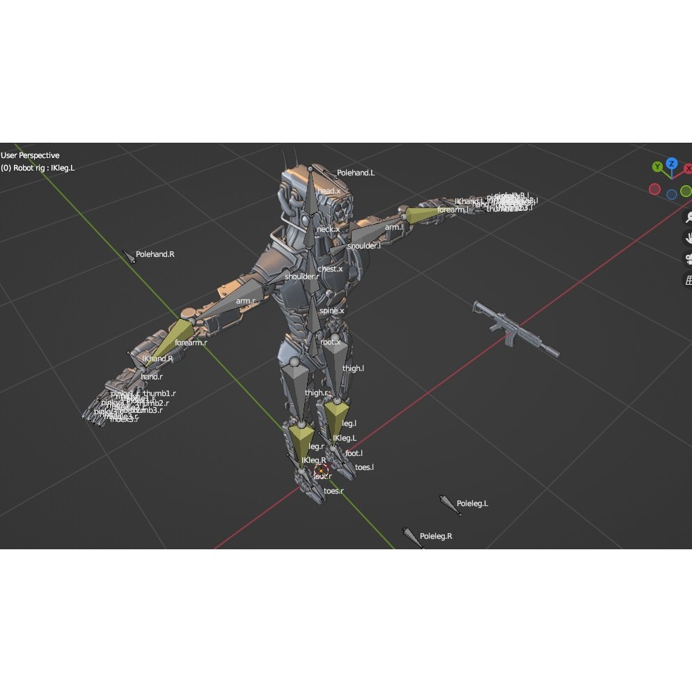 Heavy Armored Sci-Fi Robot Character 3D Model – Game Ready, Rigged, FBX - View 34