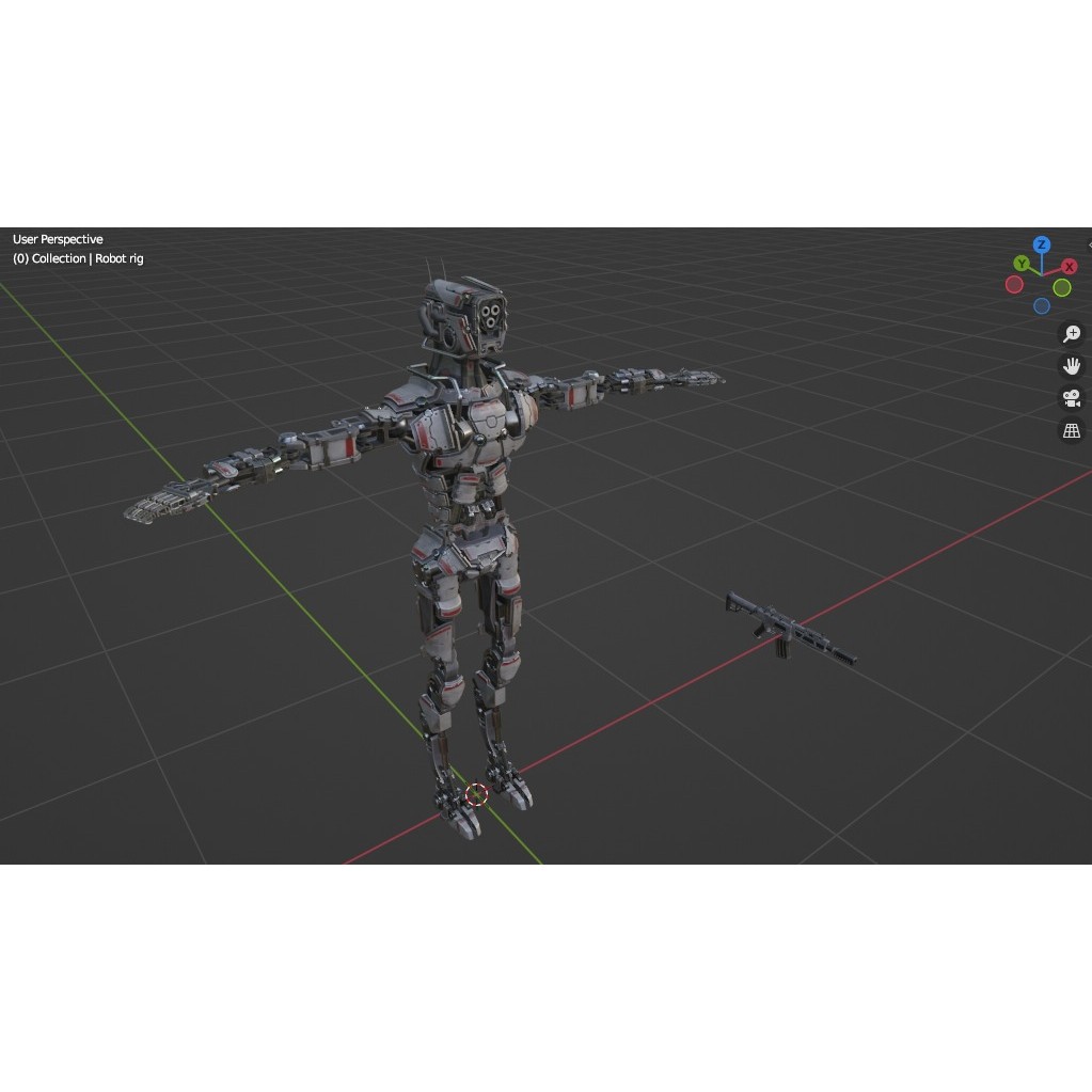 Heavy Armored Sci-Fi Robot Character 3D Model – Game Ready, Rigged, FBX - View 36