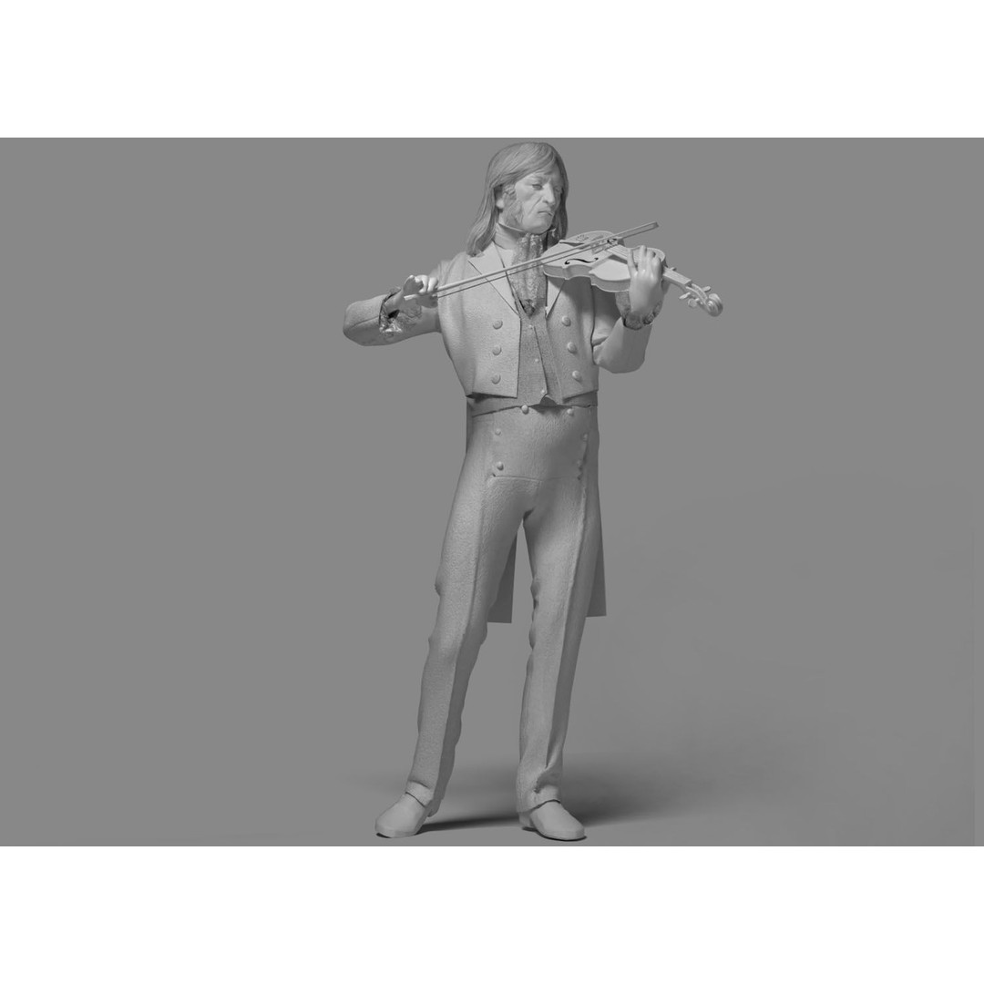 Violinist 3D Model – Low Poly Character with PBR Textures, FBX & OBJ - View 13