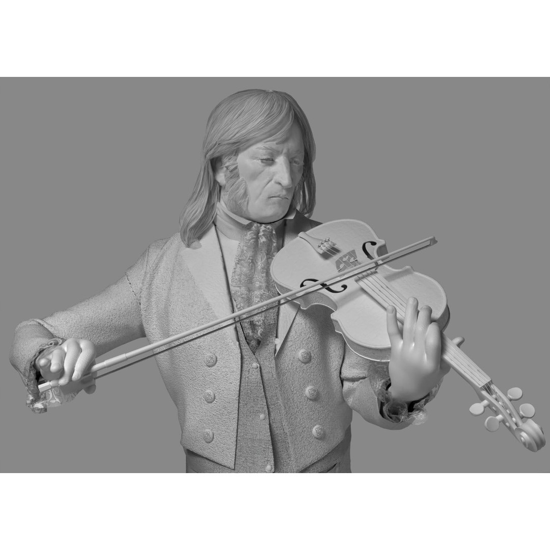 Violinist 3D Model – Low Poly Character with PBR Textures, FBX & OBJ - View 14
