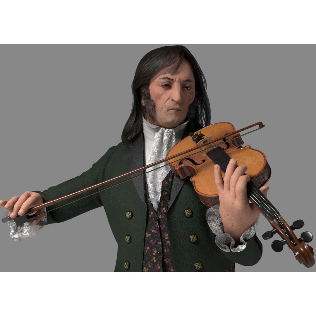 Violinist 3D Model – Low Poly Character with PBR Textures, FBX & OBJ - View 15