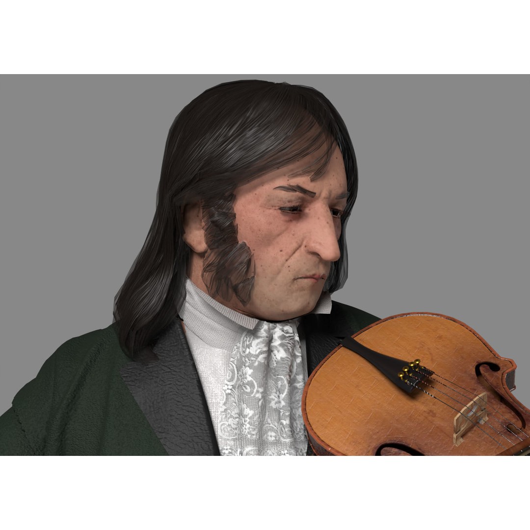 Violinist 3D Model – Low Poly Character with PBR Textures, FBX & OBJ - View 16