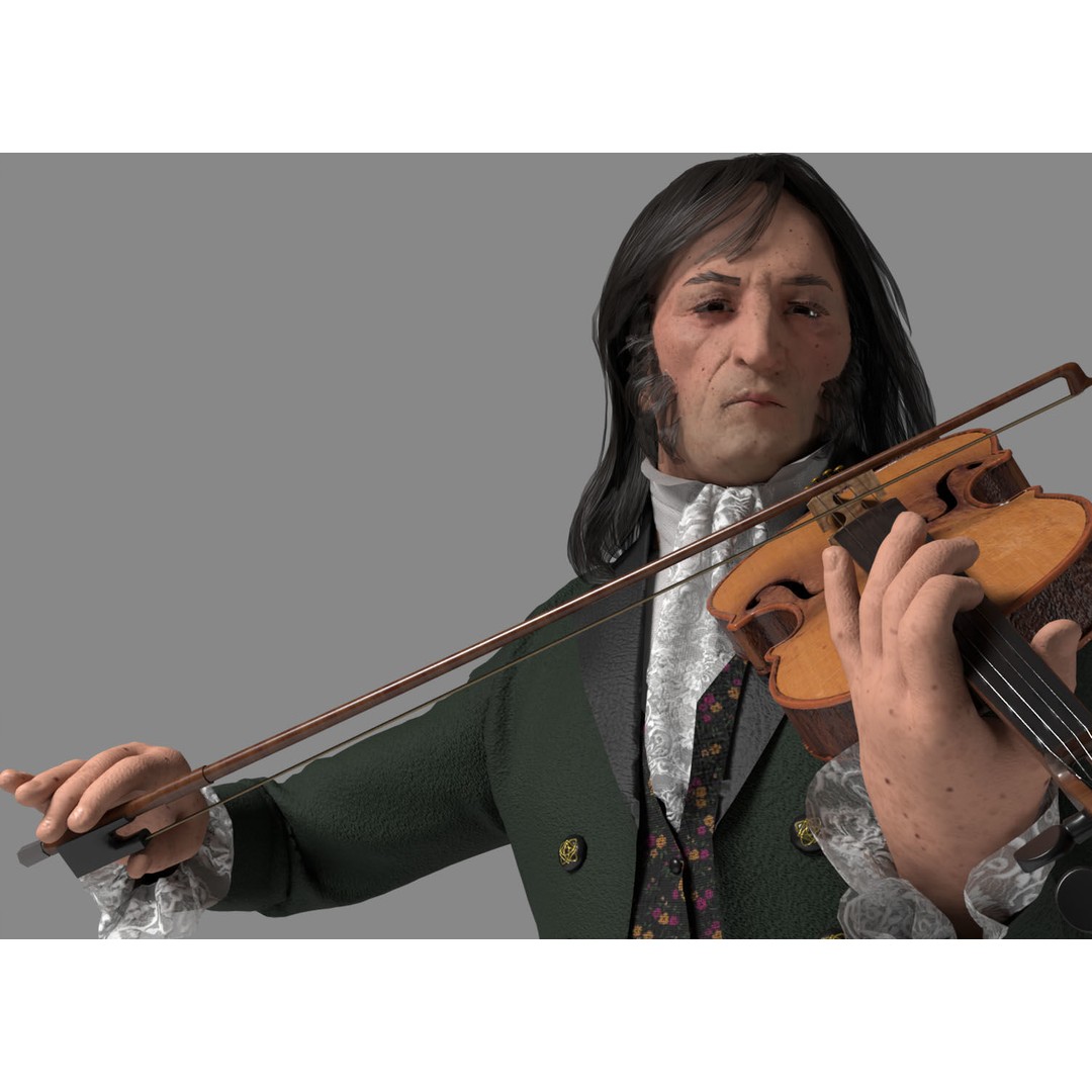 Violinist 3D Model – Low Poly Character with PBR Textures, FBX & OBJ - View 17