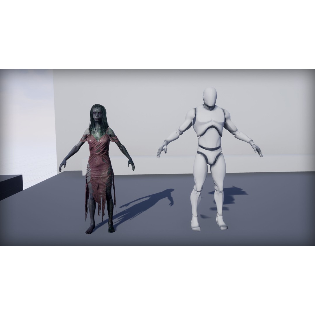 Drowned Woman 3D Model – Low Poly Game Ready Character, FBX - View 10