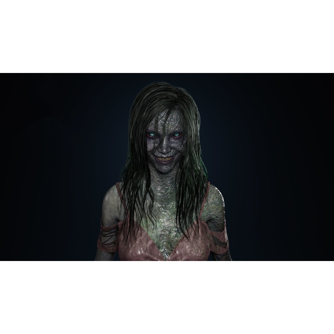 Drowned Woman 3D Model – Low Poly Game Ready Character, FBX - View 3