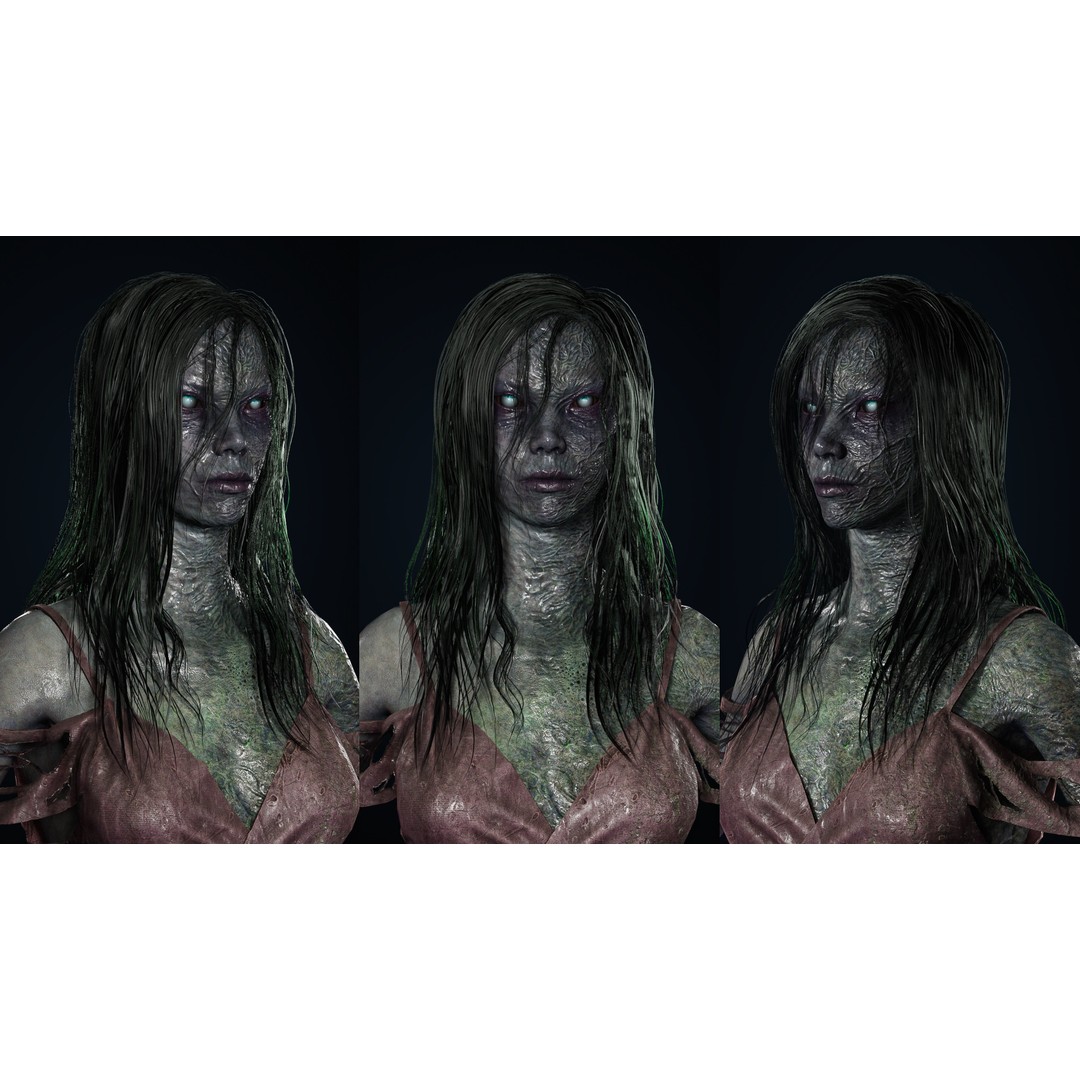 Drowned Woman 3D Model – Low Poly Game Ready Character, FBX - View 8