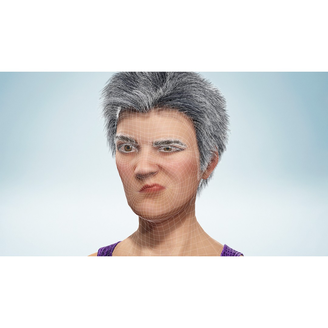 Purple Lady Dress 3D Model – Realistic Rigged Character, Game-Ready