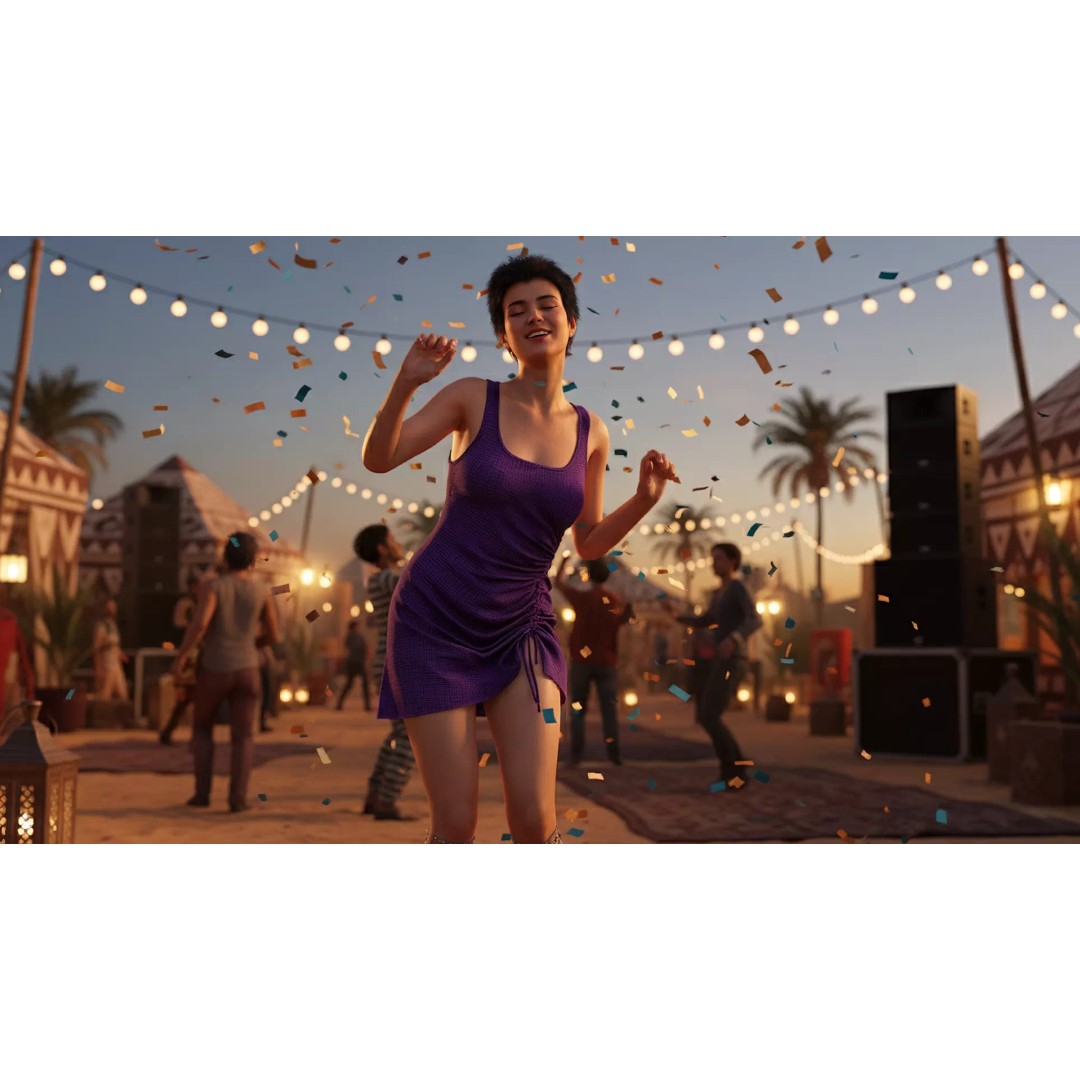 Purple Lady Dress 3D Model – Realistic Rigged Character, Game-Ready - View 5