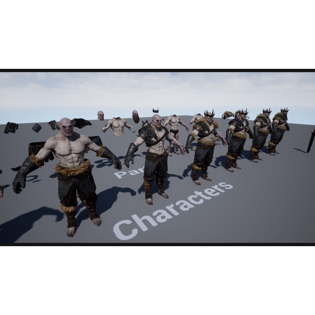Orc Marauder 3D Model – Low Poly Game Ready Character, FBX