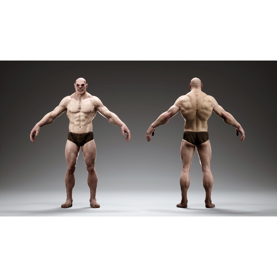Orc Marauder 3D Model – Low Poly Game Ready Character, FBX - View 10
