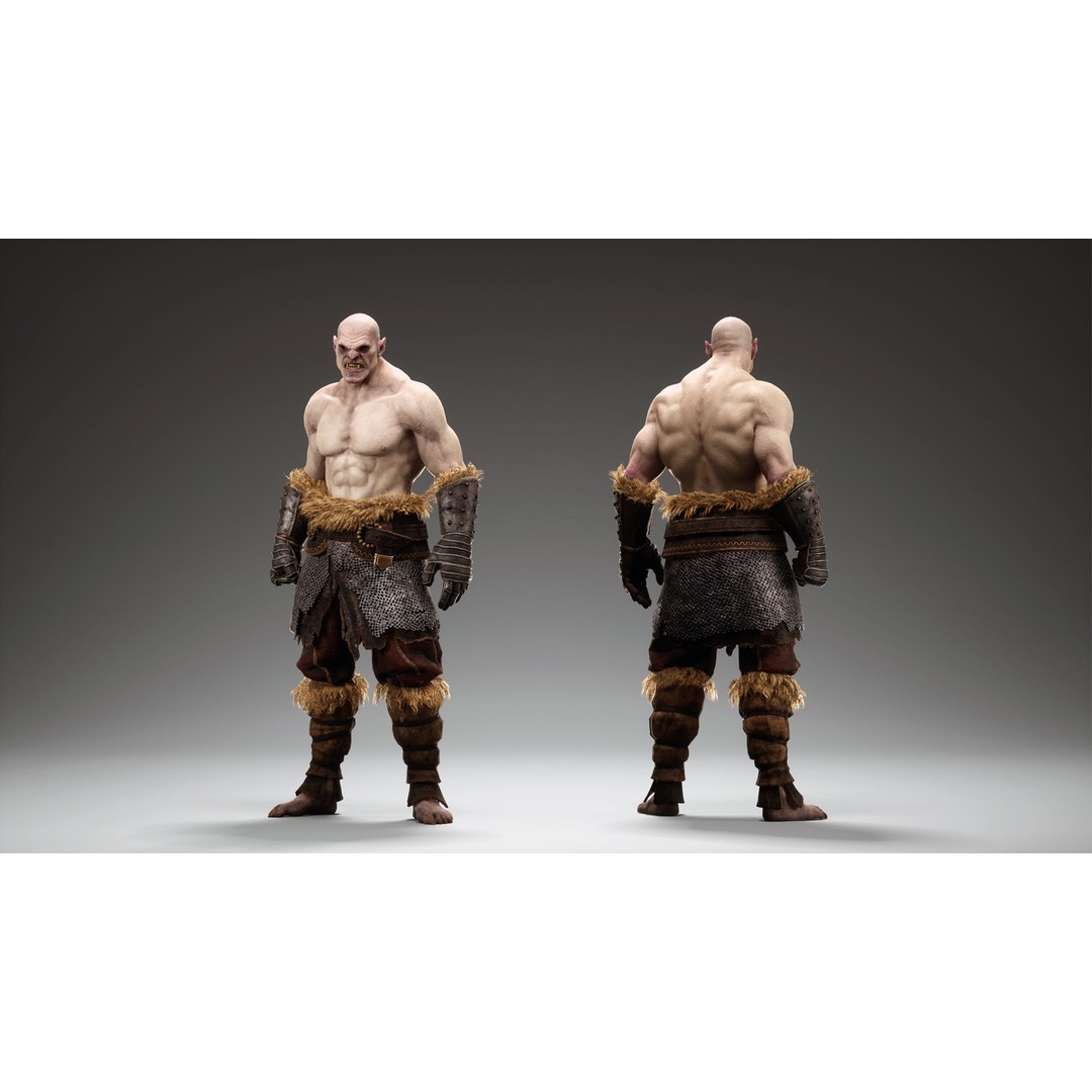 Orc Marauder 3D Model – Low Poly Game Ready Character, FBX - View 11