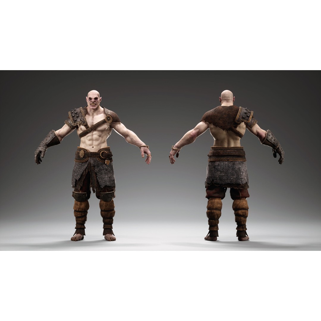 Orc Marauder 3D Model – Low Poly Game Ready Character, FBX - View 12