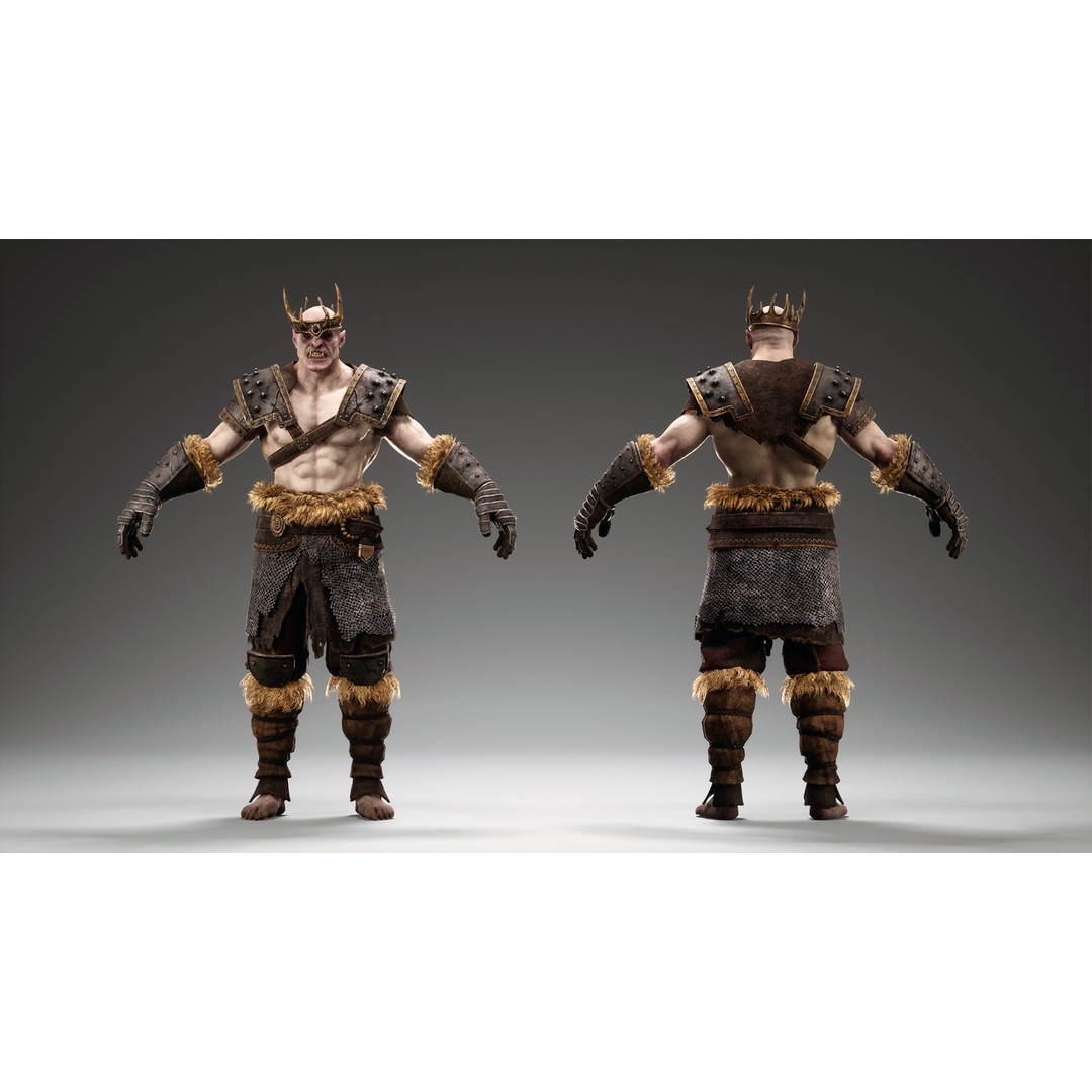 Orc Marauder 3D Model – Low Poly Game Ready Character, FBX - View 14